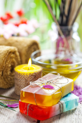 essential oils in soap and candles
